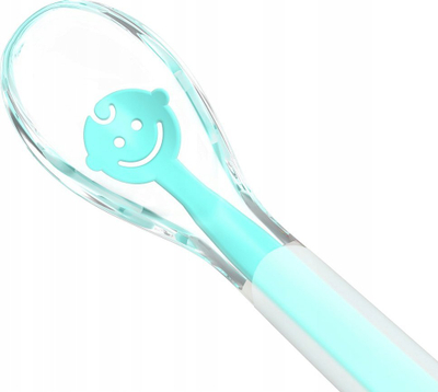 Lugë silikoni për bebe BabyOno Baby's Smile, pa BPA, turkeze