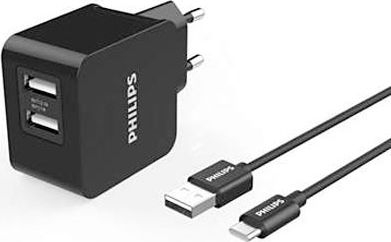 Karikues muri Philips DLP2307A, 2x USB-A 3.1A 15W, kabllo USB Type-C, i zi