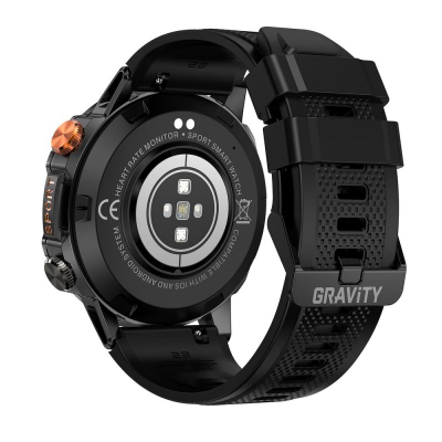 Паметен часовник Gravity GT20-7, Bluetooth, следење на срцев ритам, црн
