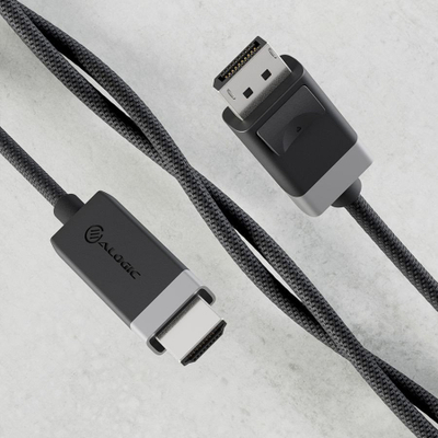 Kabllo video ALOGIC FUDPHD2, DisplayPort në HDMI, 2 m, 4K 60Hz, gri e zezë