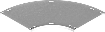 Kapak për bërryl 90° kabllor BAKS PKKPJ200, 200x200mm, çelik i galvanizuar, gri metalik