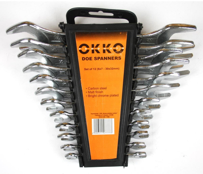 Set çelësash kombinim Okko 12 copë, 6 x 7 mm deri 30 x 32 mm, metalik