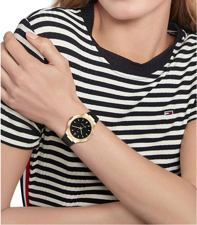 Orë dore për femra Tommy Hilfiger Naomi 1782474, e zezë/artë