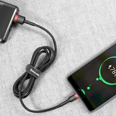 Kabllo Baseus USB-A - USB-C (CATKLF-U91), 3 m, e kuqe/e zezë