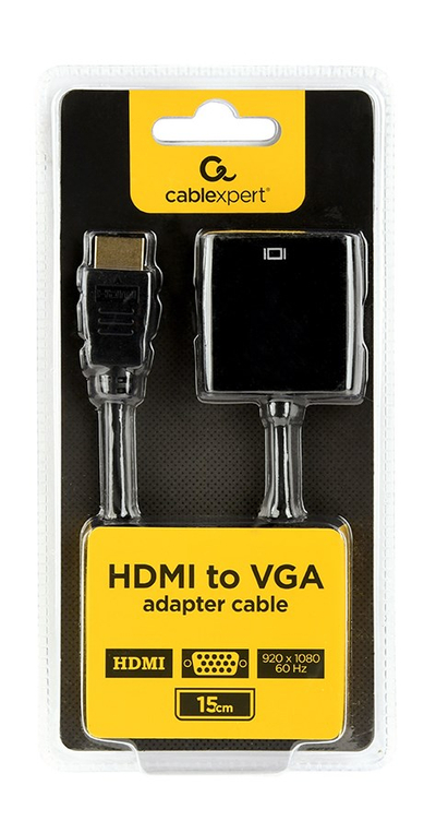Adapter video Gembird A-HDMI-VGA-04, HDMI në VGA, Full HD 1080p, i zi