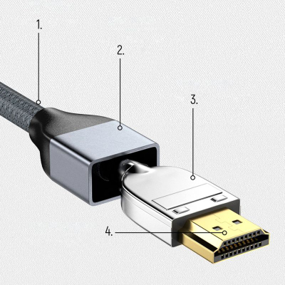 Kabllo HDMI Wozinsky WHDMI-20, 2m, HDMI 2.1, ngjyrë argjendi