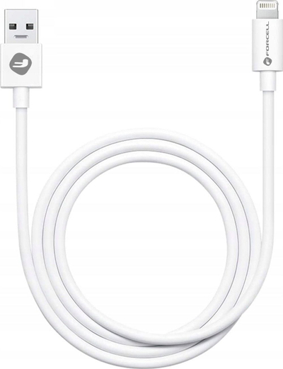 Kabllo USB A në Lightning Forcell F-Energy C316, 1 m, 1A, e bardhë