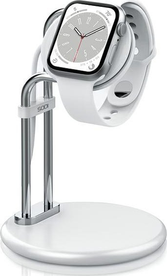 Stativ për Apple Watch Sodi SAW-300, bazë karikimi, alumin, argjend