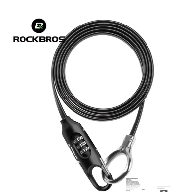 Bravë biçiklete Rockbros 32120004001, kabllo 150 cm, me kod numrash, e zezë