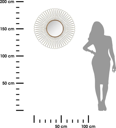 Декоративно ѕидно огледало Sun, кружно, 76 cm, метал, златно