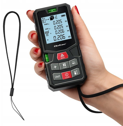 Ласерски мерач на растојание Qoltec Precise, дигитален, 50m, LCD екран со осветлување