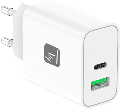 Полнач USB Techly 621901, 30W, GaN, бел