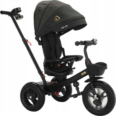 Tricikletë për kalamaj PRO550, rrota 25cm, sedilje 40cm, e zezë