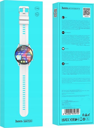 Smartwatch Hoco Y7 Pro, 1.39", me thirrje, ngjyrë argjendtë