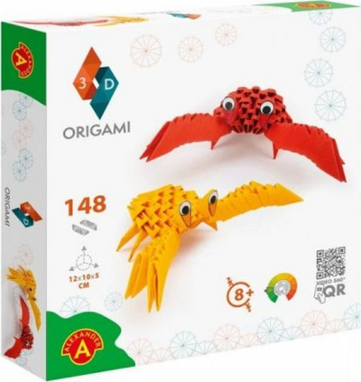 Сет играчка оригами 3Д Алекандар Краб, 148 парчиња, за деца 8+, повеќебојна