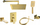 Скриена батерија Loft Gold, керамички прекинувач 3 функции, златна боја