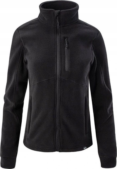Bluzë fleece për gra BRUGI 2NE3, me zinxhir komplet, xhepa me zinxhir, e zezë