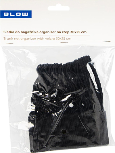 Organizues rrjetë për bagazhin e makinëss, 30x25 cm, me Velcro, i zi