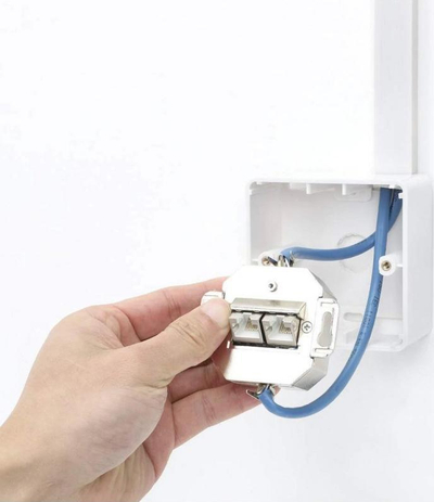 Prizë murale rrjeti Intellinet 2-Port, Cat6a 10G, e mbrojtur, e bardhë