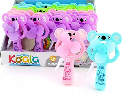 Lodër ventilator me dorë Koala, 14.5 cm, set me 24 copë, shumëngjyrëshe
