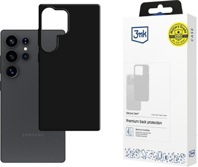 Mbulesë silikoni 3MK për Samsung Galaxy S25 Ultra, mbrojtje kundër goditjeve, prerje precize, e zezë