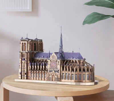 Puzzle 3D Piececool Notre-Dame De Paris, model metalik, 382 pjesë, shumëngjyrësh