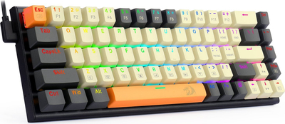 Tastierë gaming Redragon K633 Ryze, mekanike Red switch, RGB, bezhë