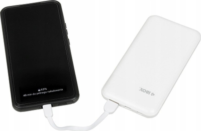 Powerbank iBOX IPB10, 10000mAh, me USB A dhe USB C, i bardhë