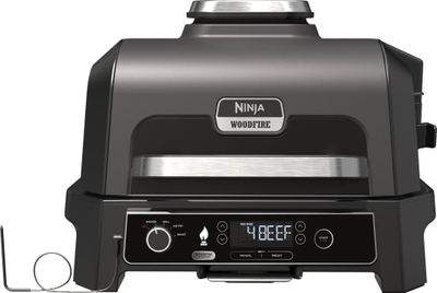 Grill elektrik Ninja Woodfire Pro XL OG850EU, Smart Cook, tymosës, gri