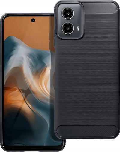 Mbrojtëse telefoni Carbon për Motorola G34 5G, TPU antishok, motiv karboni, e zezë