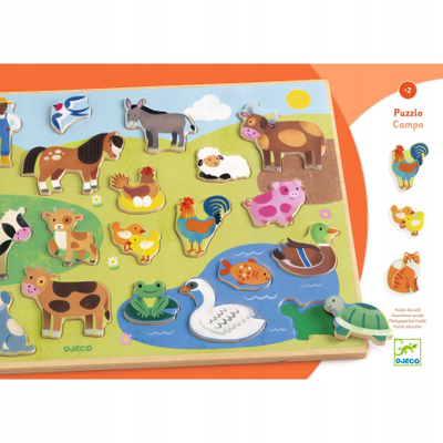 Сложувалка Djeco Puzzlo Campo, 22 парчиња, повеќебојна