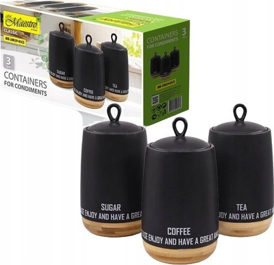 Set enësh kuzhine Maestro MR20029-03CS, qeramike, kapak druri me vulë silikoni