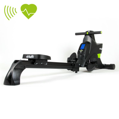 Makinë varkarie VirtuFit Ergometer Rowing Trainer Semi-Pro, me rezistencë që e rregullon vetë, me kompjuter trajnimi, e zezë