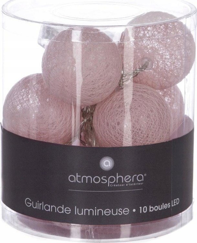 Drita dekorative LED, girlandë me 10 toptha, dritë e bardhë e ngrohtë