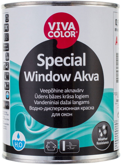 Bojë dritareje Viva Color Special Window Akva, me bazë uji, 0.9L, e bardhë