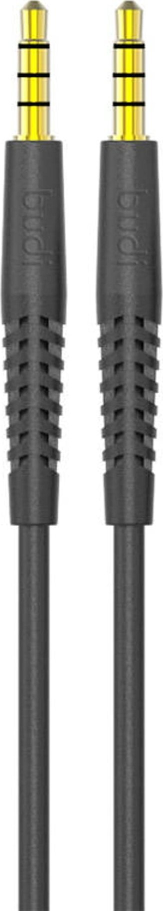 Kabllo audio BUDI me Jack 3.5 mm, 1.2 m, e zezë