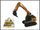 Lodër eskavator Hipo H13172, 19cm, me friksion, portokalli