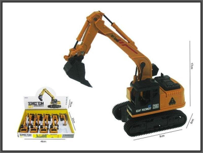 Lodër eskavator Hipo H13172, 19cm, me friksion, portokalli