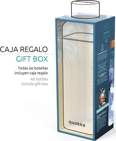 Шише за вода Quokka Bottle, 700 ml, боросиликатно стакло, тиркизна