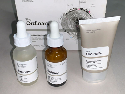 Set The Ordinary, Buffet Multi-Peptide Serum, 30ml; Granactive Retinoid 2% Emulsion, 30ml; Natural Moisturizing Factors + HA, 30ml