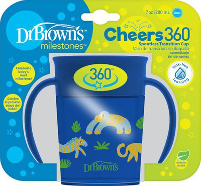 Gotë fëmijësh Dr. Brown's 360°, 200ml, plastike, blu