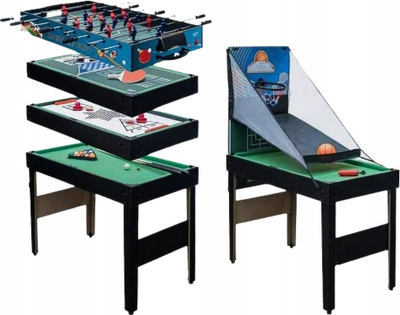 Tavolinë lojrash Spartan 16in1, multifunksion, për kalamaj 6+, e zezë