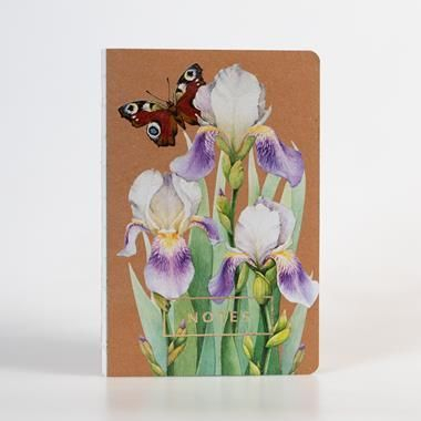 Fletore Greenmink Notes Polish Flowers Irys KPL3, 128 fletë A5, me vija, shumëngjyrëshe