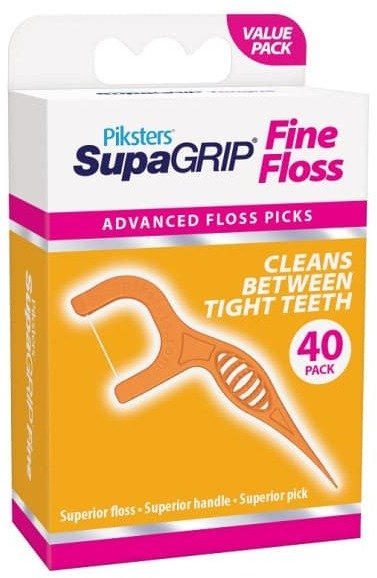 Fill dhëmbësh me mbajtëse Piksters SupaGRIP Fine, 40 copë, portokalli