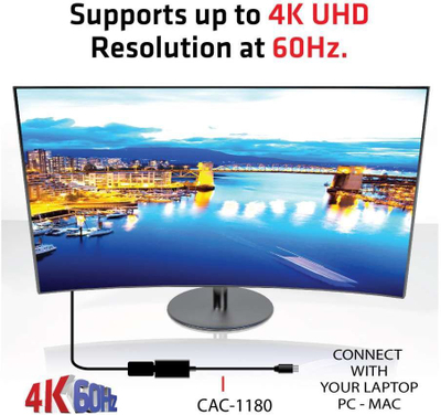 Adapter aktiv Mini DisplayPort në HDMI Club 3D, 4K, HDR, i bardhë