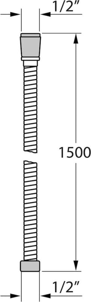 Zorrë dushi Tiger Ultrahose, 150 cm, ngjyrë krom, argjendtë