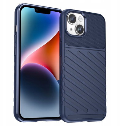 Futrollë telefoni Hurtel Thunder Case për iPhone 14 Plus, TPU, mbrojtëse e fortë, blu