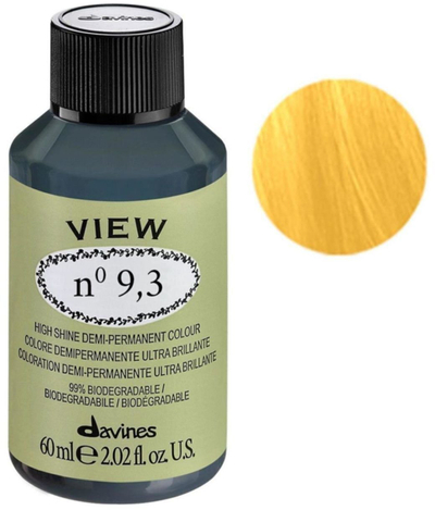 Bojë gjysmë-permanente për flokë Davines View 9.3, 60ml, ngjyrë natyrale