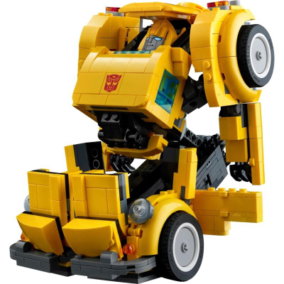 Set ndërtimi LEGO Icons Transformers Bumblebee 10338, 950 pjesë, model konvertues, i verdhë