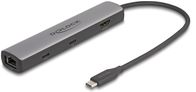 Docking station Delock USB C 40 Gbps, 8K, RJ45 2.5G, gri e zezë